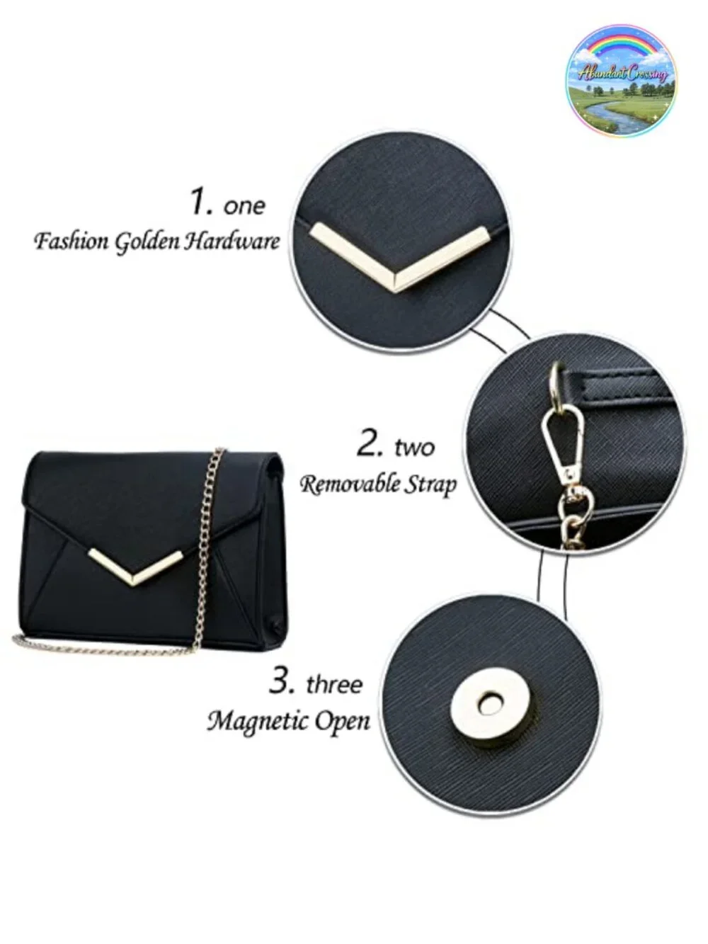 Evening Clutch Purse for Women Party Prom, Faux Leather Envelope Bag with